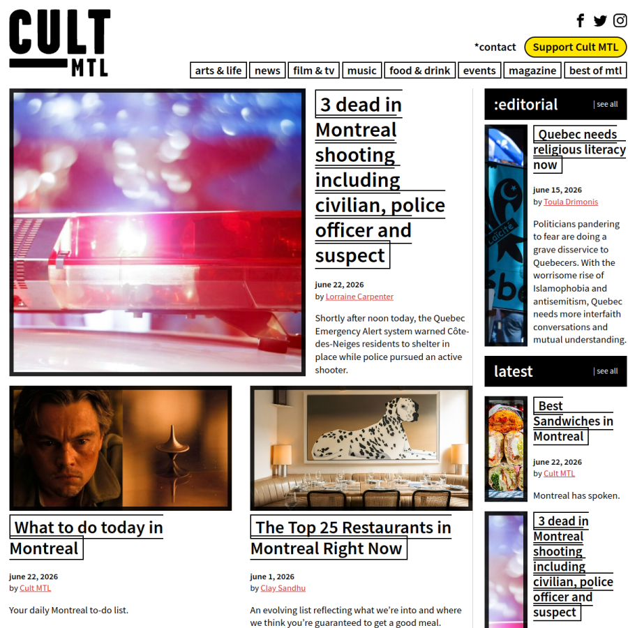 cultmtl.com homepage screenshot