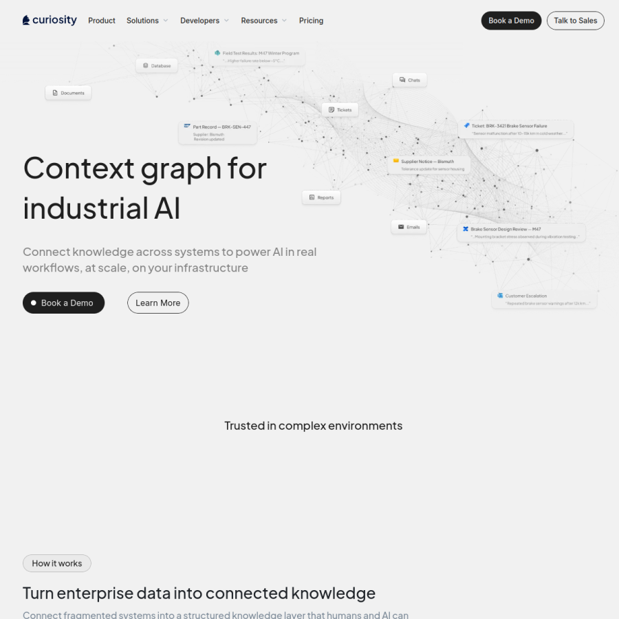 curiosity.ai homepage screenshot