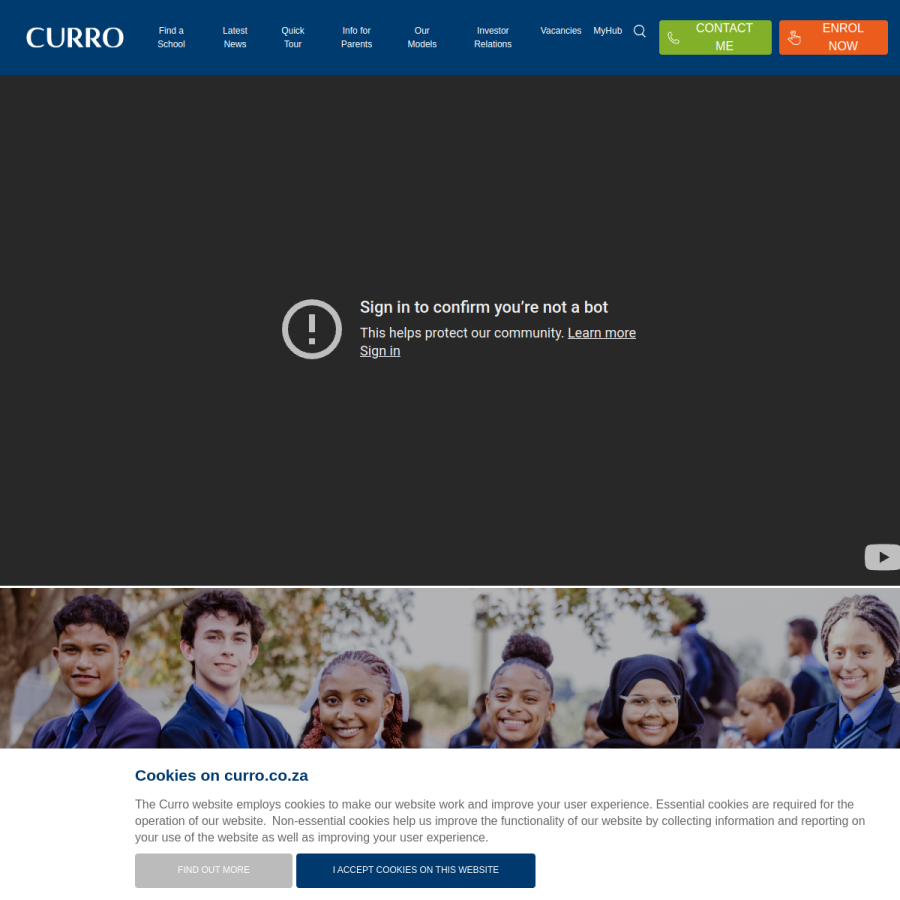 curro.co.za homepage screenshot