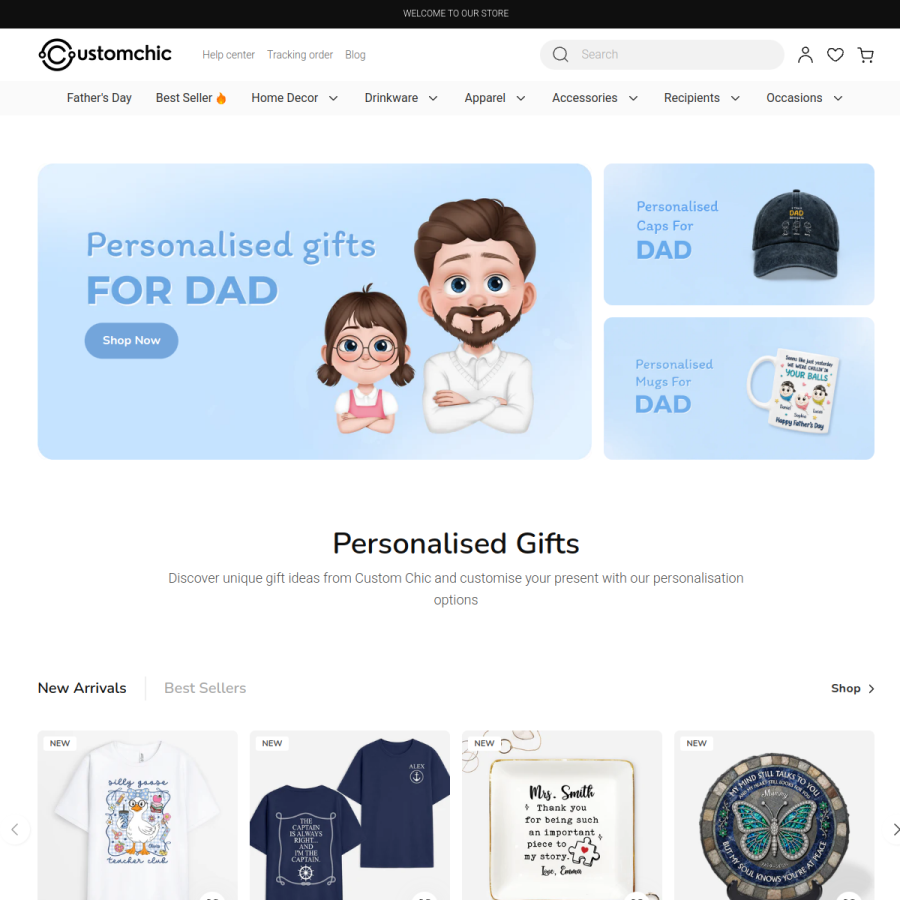 customchic.co.uk homepage screenshot