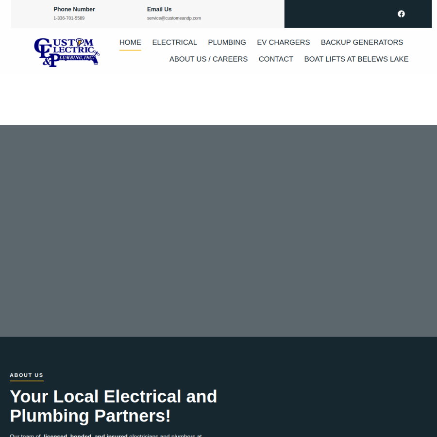 customelectricnc.com homepage screenshot