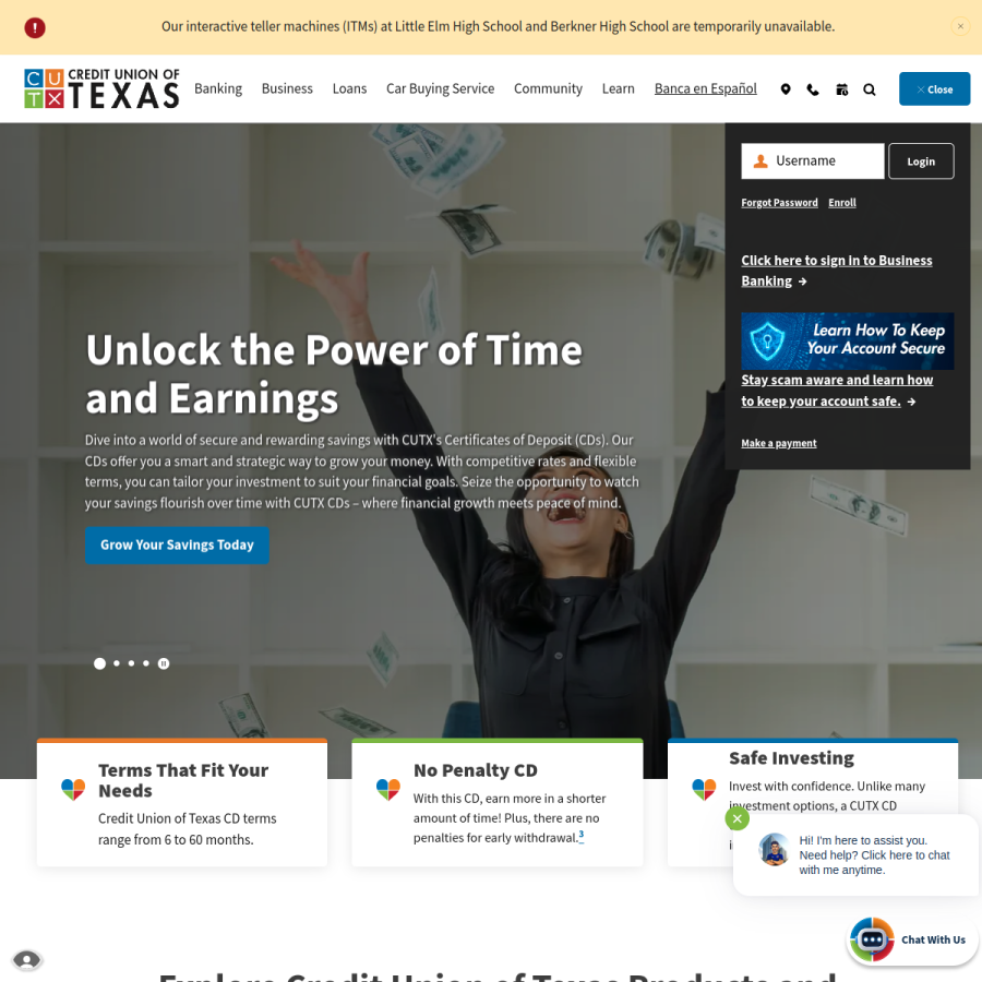 cutx.org homepage screenshot