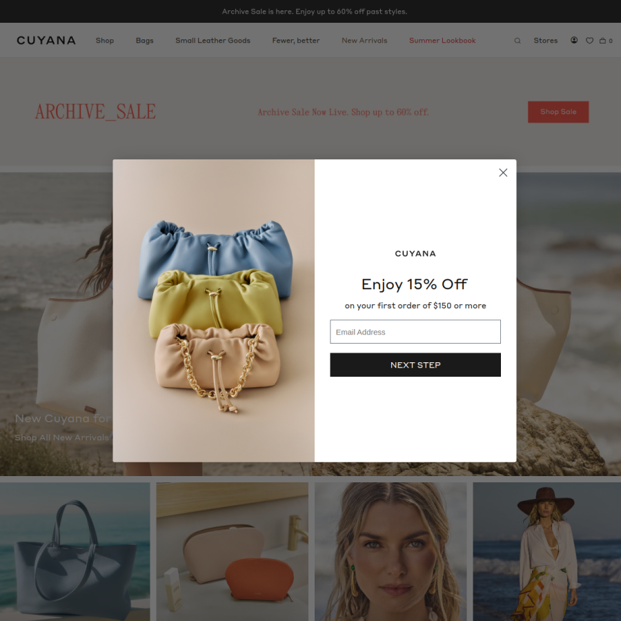 cuyana.com homepage screenshot