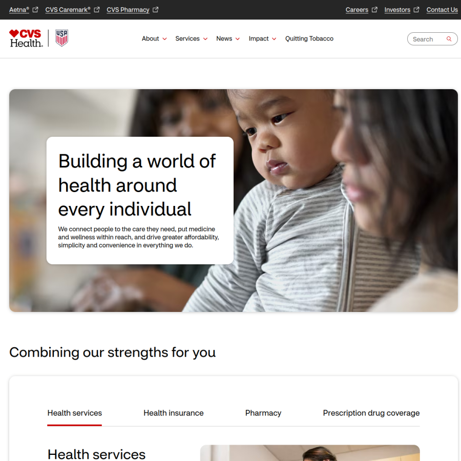 cvshealth.com homepage screenshot