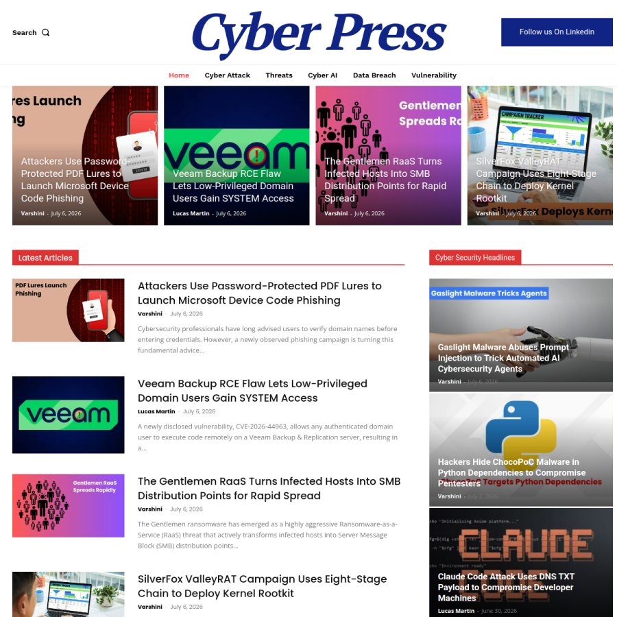 cyberpress.org homepage screenshot