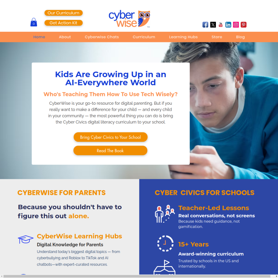 cyberwise.org homepage screenshot