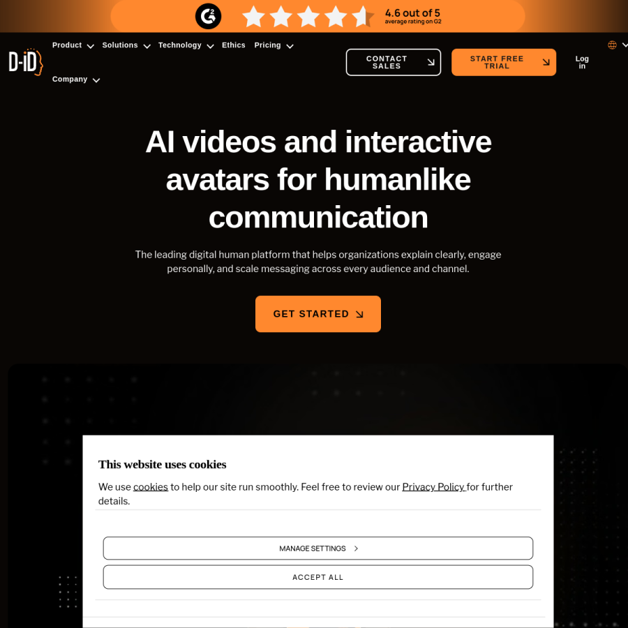 d-id.com homepage screenshot