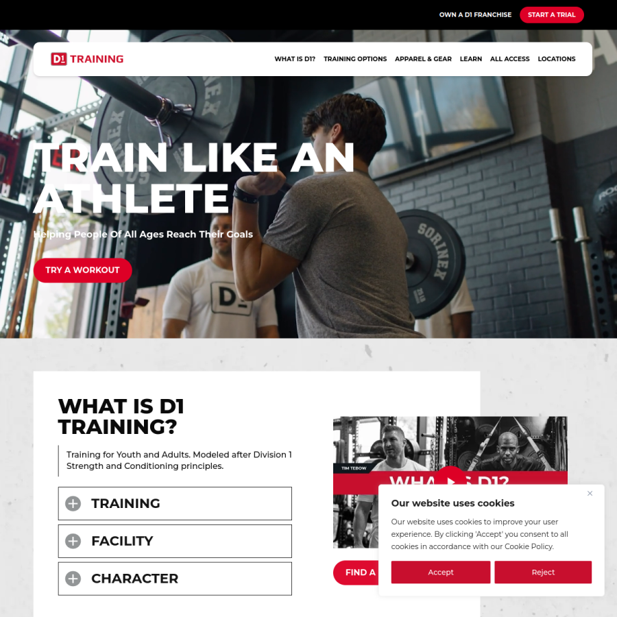 d1training.com homepage screenshot