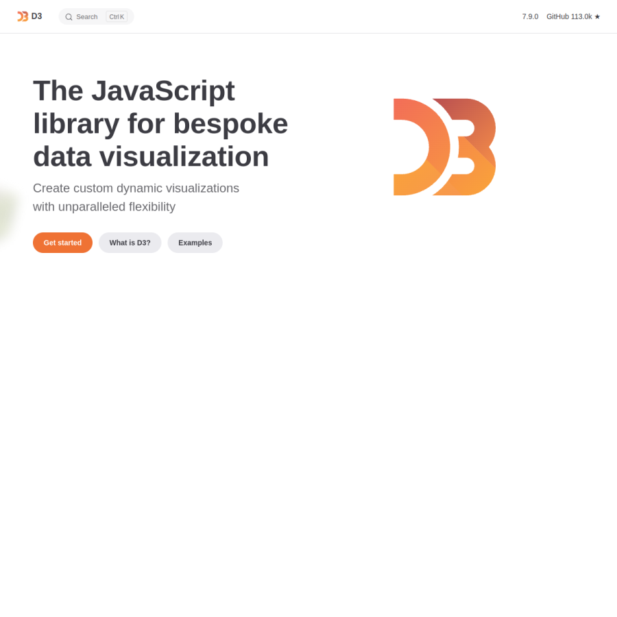 d3js.org homepage screenshot
