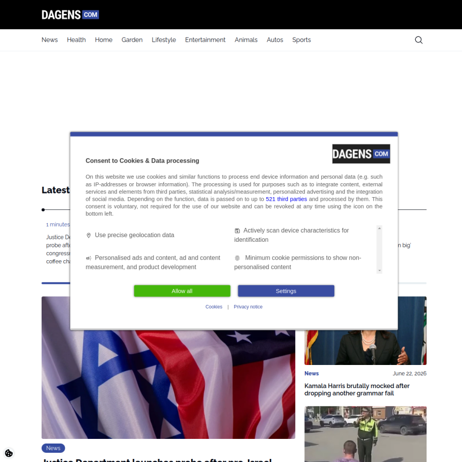 dagens.com homepage screenshot