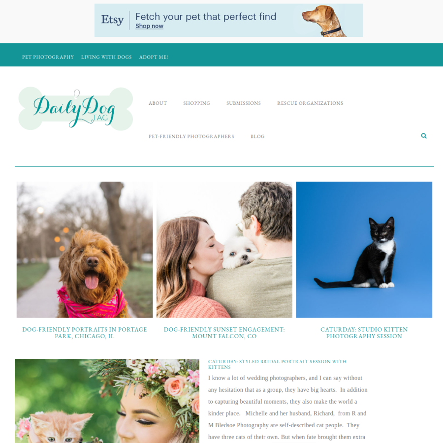 dailydogtag.com homepage screenshot