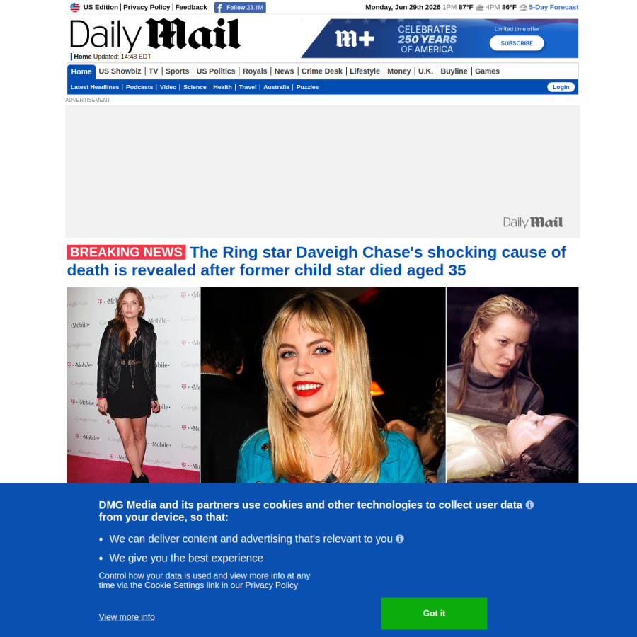 dailymail.co.uk homepage screenshot