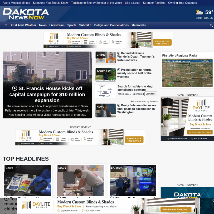 dakotanewsnow.com homepage screenshot