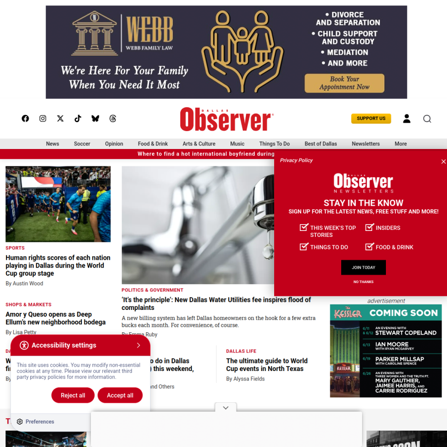 dallasobserver.com homepage screenshot