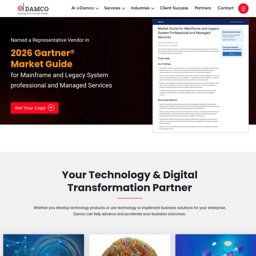 damcogroup.com homepage screenshot