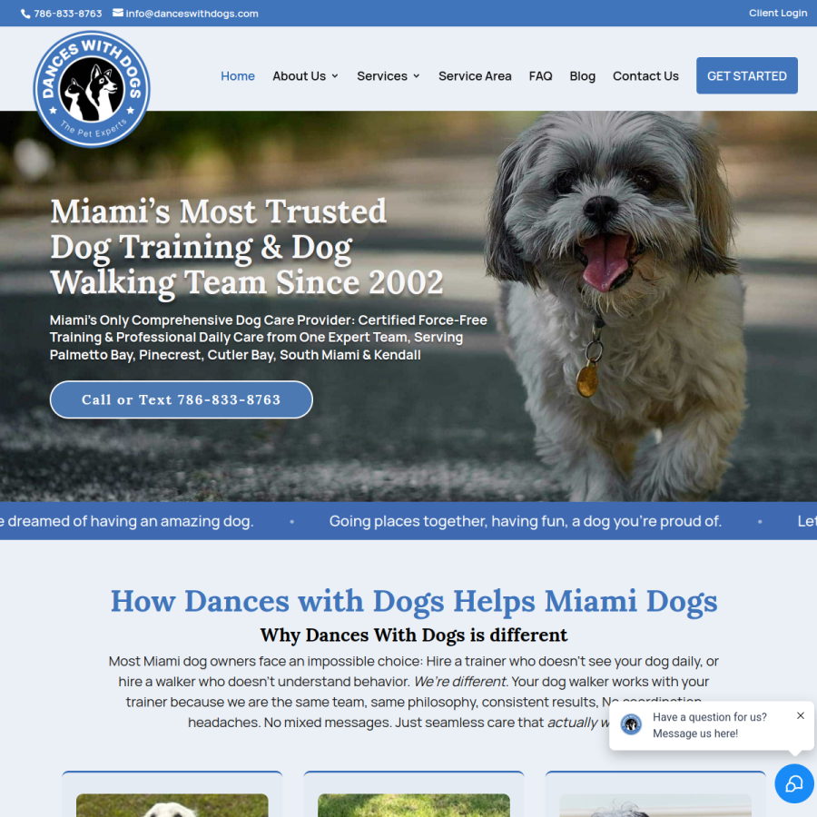 danceswithdogs.com homepage screenshot
