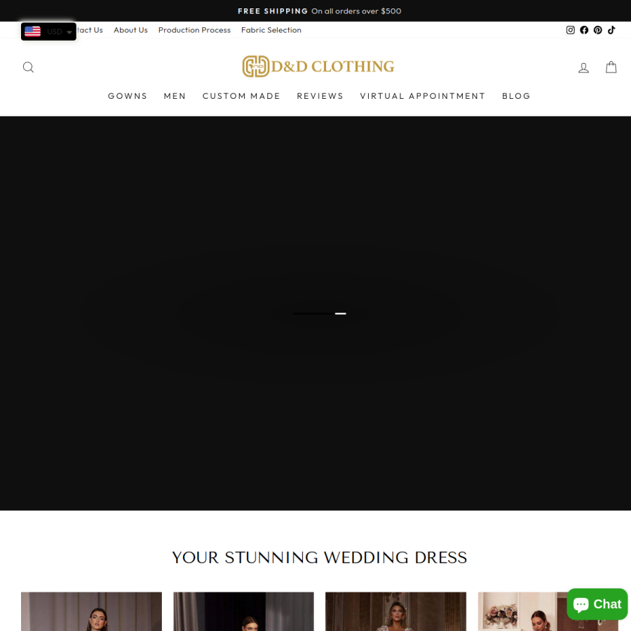 danddclothing.com homepage screenshot