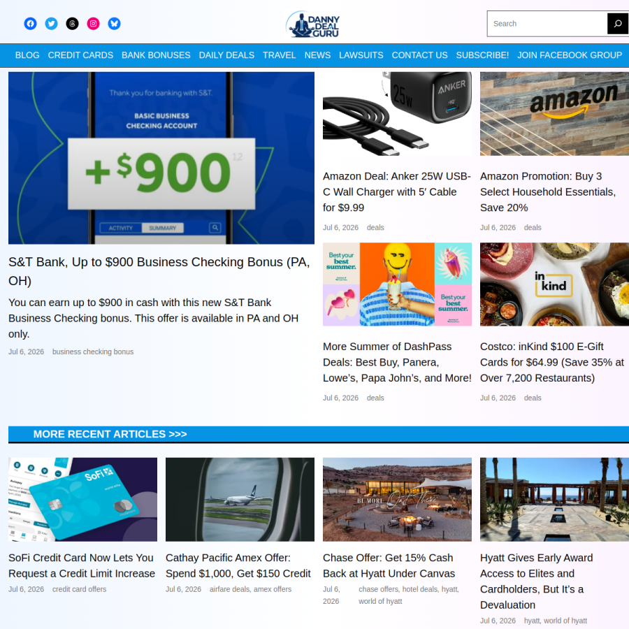 dannydealguru.com homepage screenshot