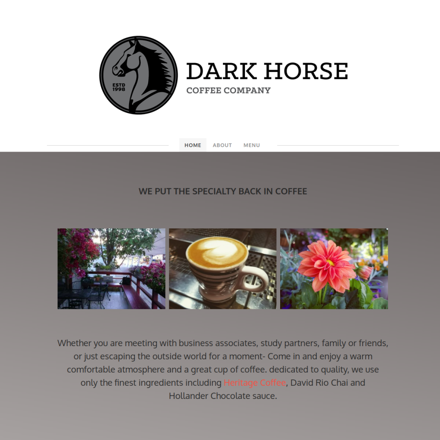 darkhorsecoffee.com homepage screenshot