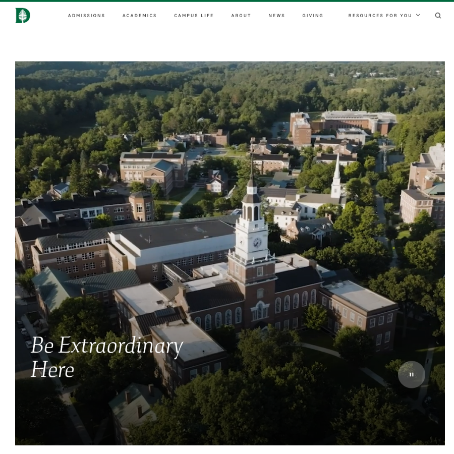 dartmouth.edu homepage screenshot
