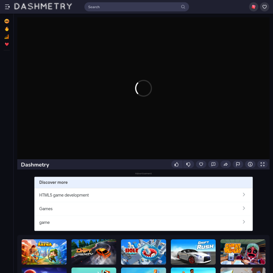 dashmetry.com homepage screenshot