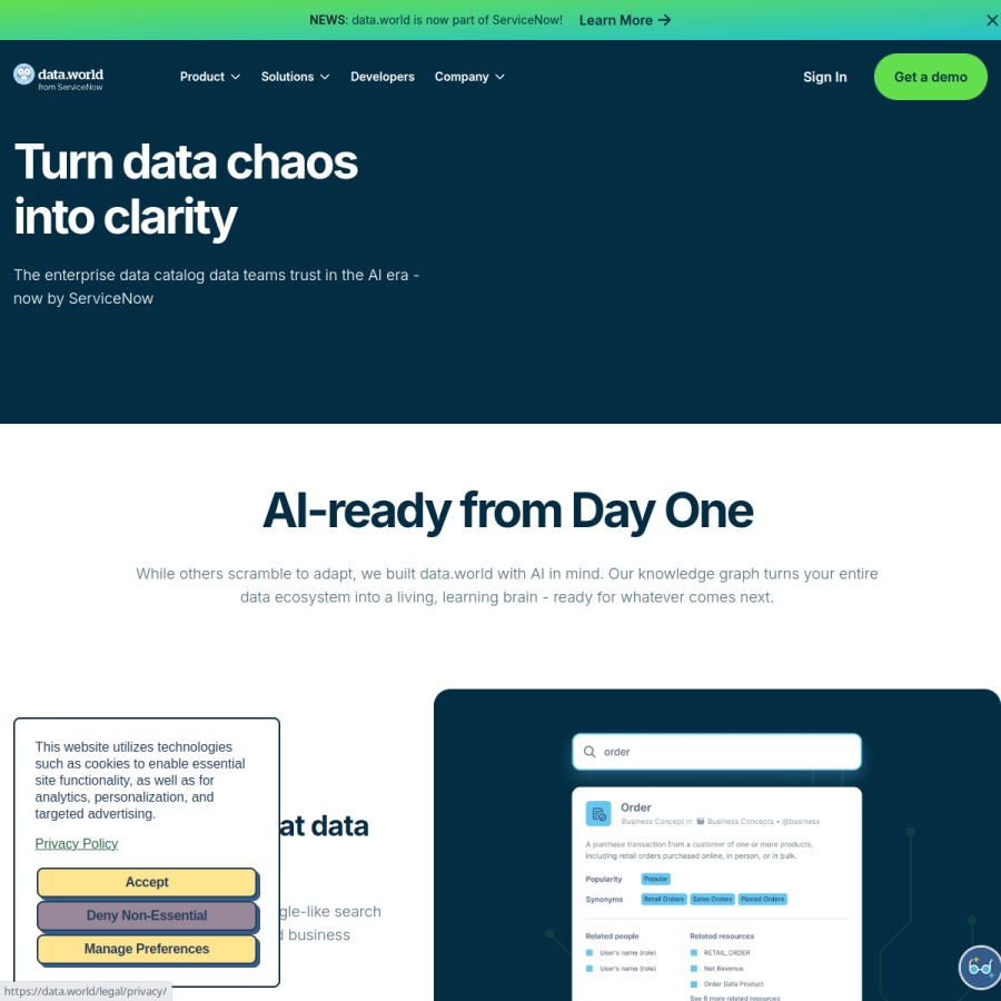 data.world homepage screenshot