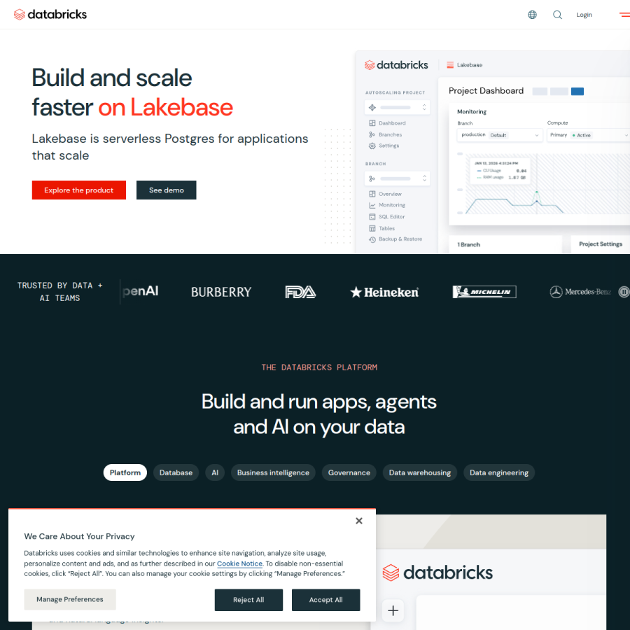 databricks.com homepage screenshot