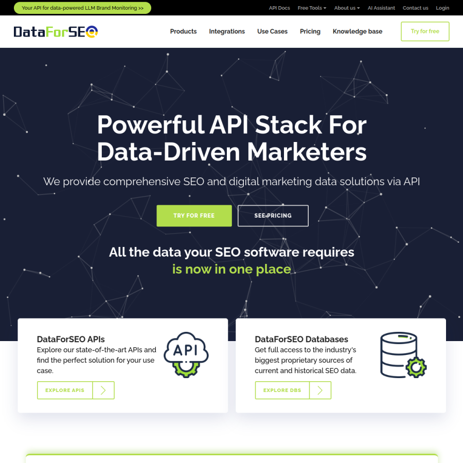 dataforseo.com homepage screenshot