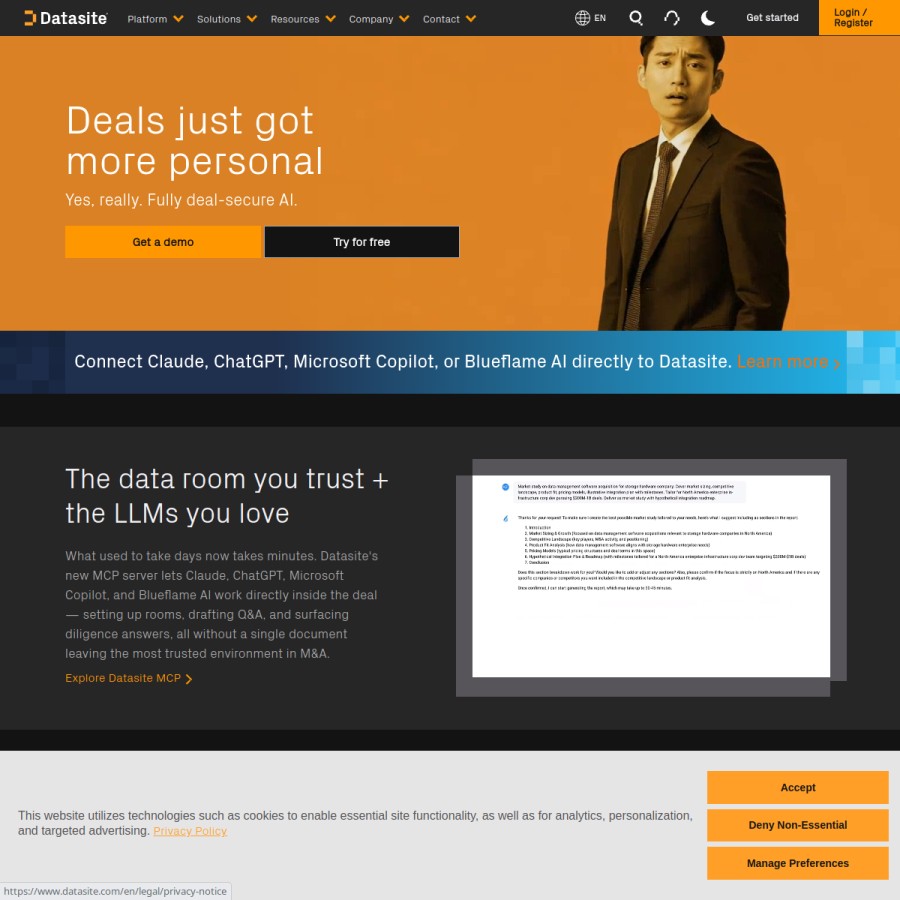 datasite.com homepage screenshot