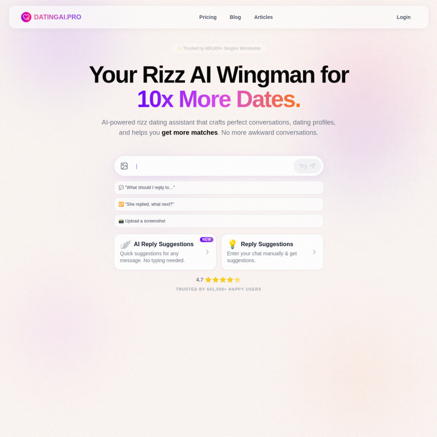 datingai.pro homepage screenshot