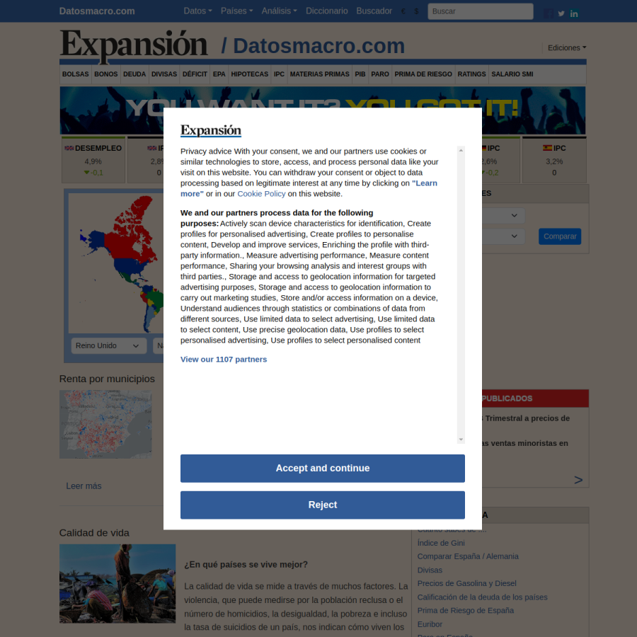 datosmacro.expansion.com homepage screenshot