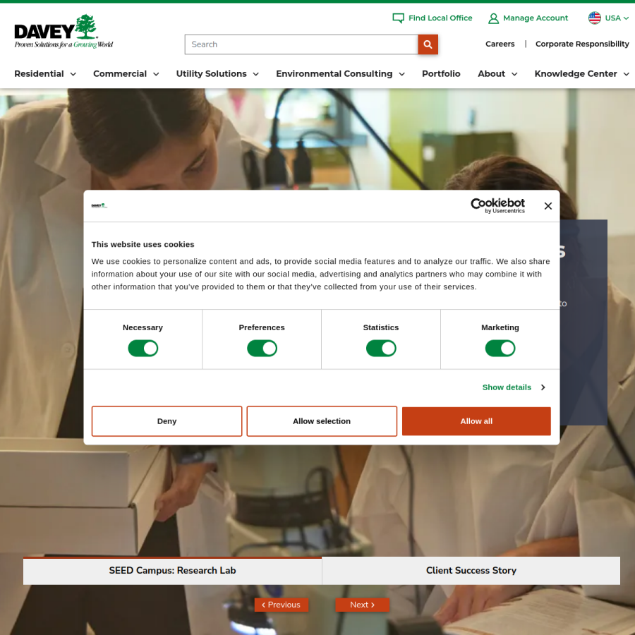 davey.com homepage screenshot