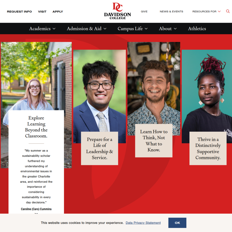 davidson.edu homepage screenshot