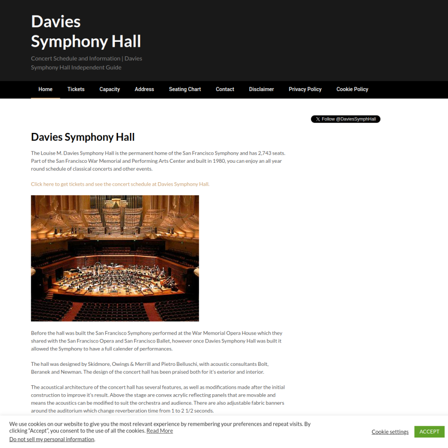 daviessymphonyhall.org homepage screenshot