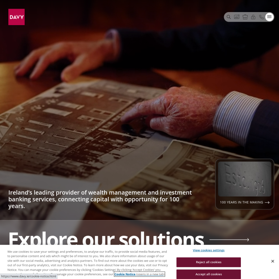 davy.ie homepage screenshot