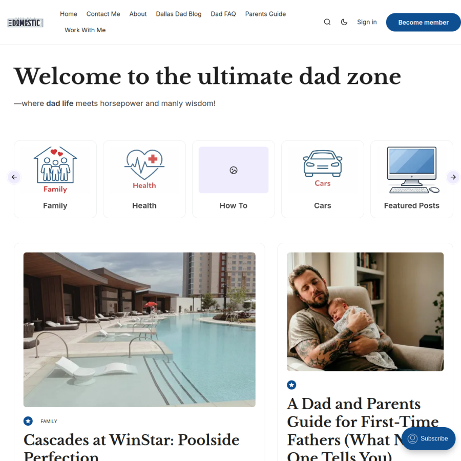 daysofadomesticdad.com homepage screenshot