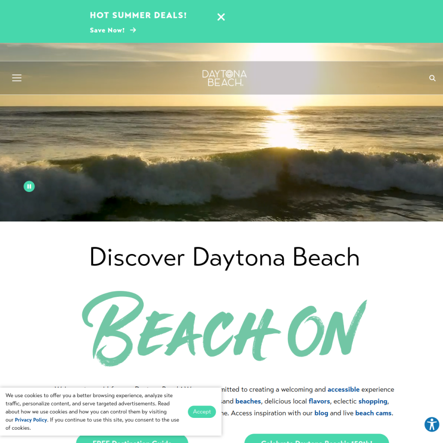 daytonabeach.com homepage screenshot