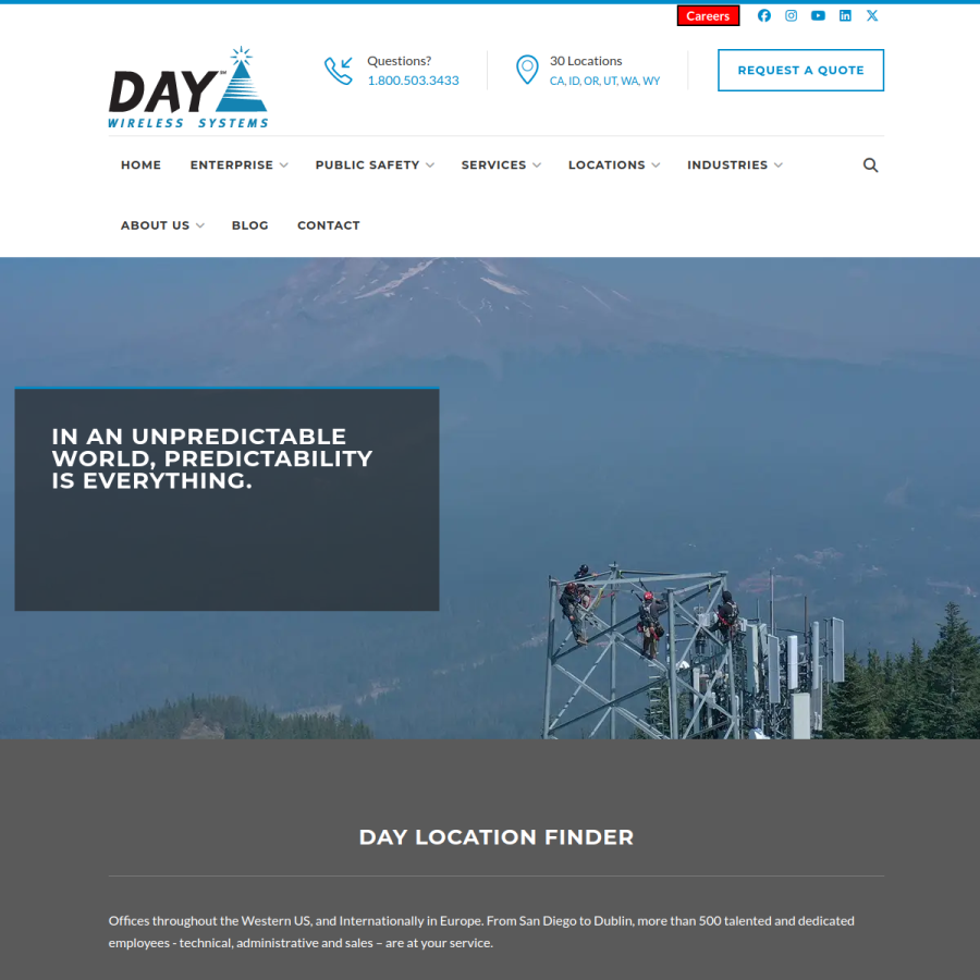 daywireless.com homepage screenshot