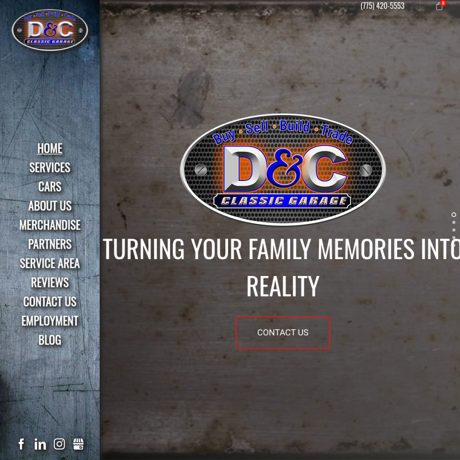 dcclassicgarage.com homepage screenshot