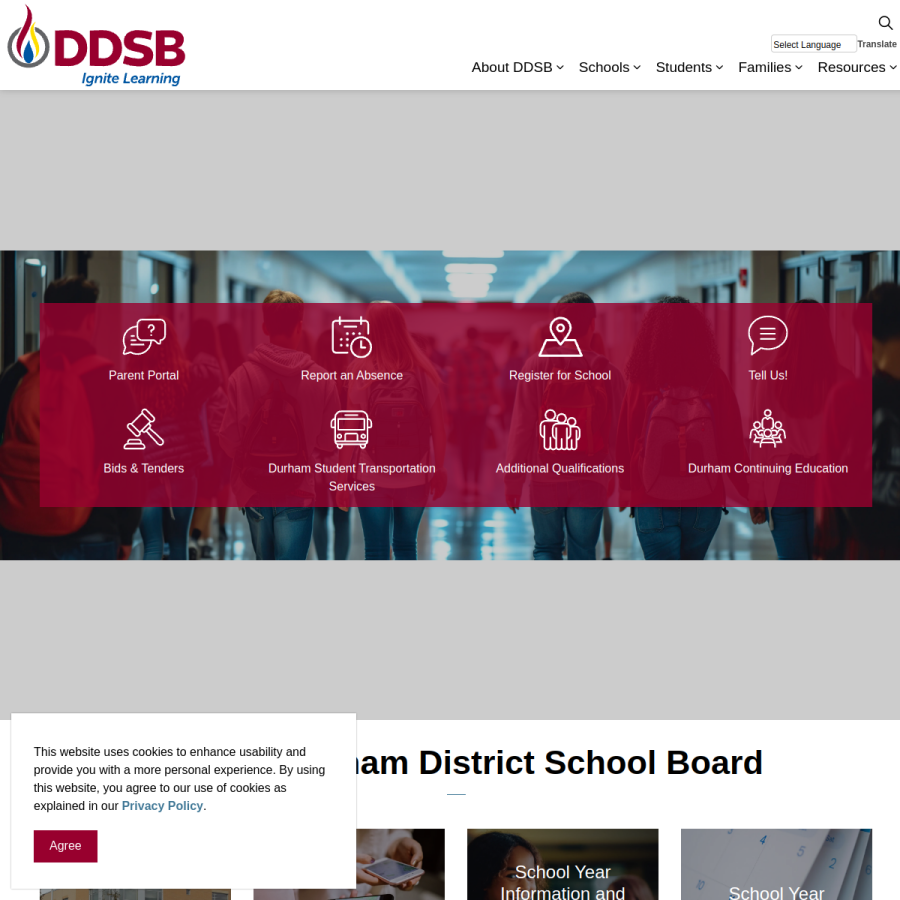 ddsb.ca homepage screenshot
