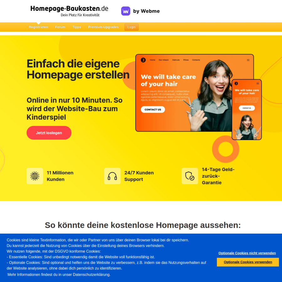 de.tl homepage screenshot