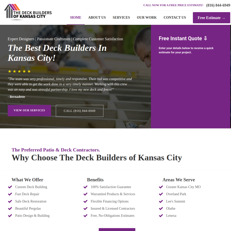 deckbuildersofkansascity.com homepage screenshot