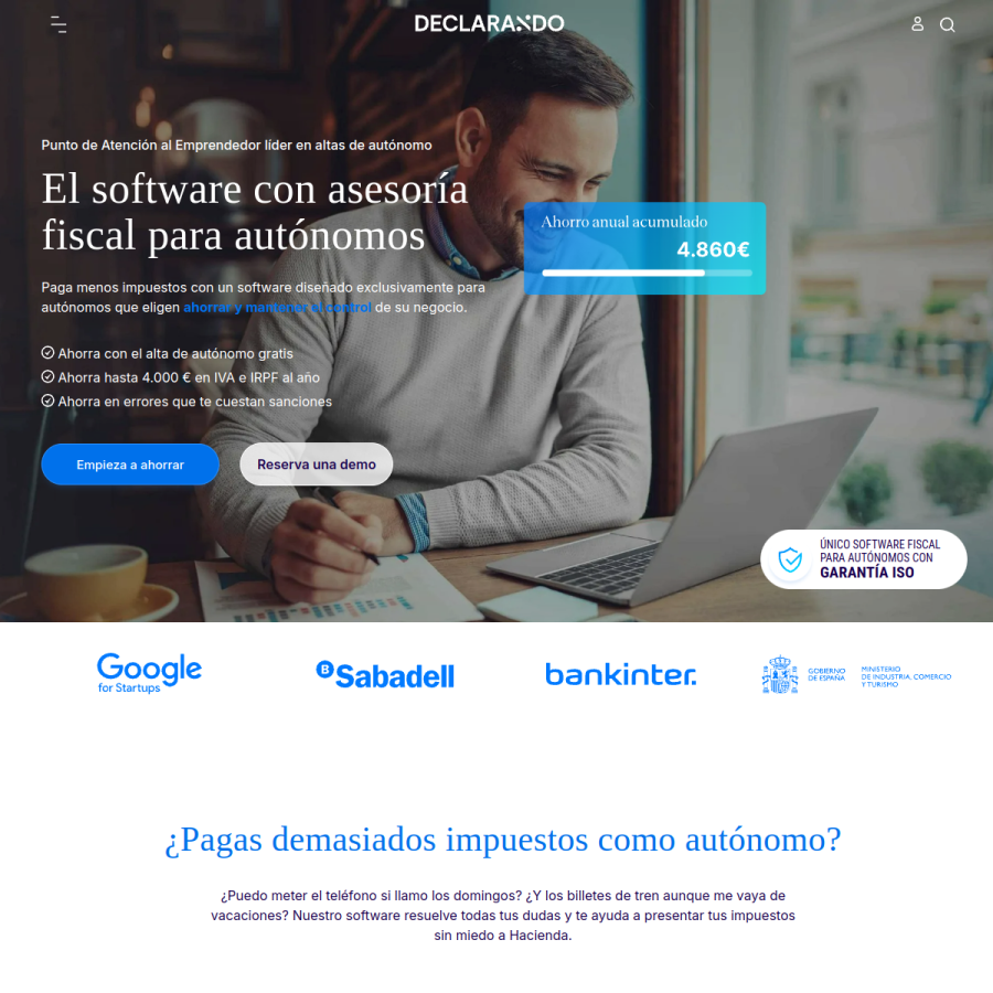 declarando.es homepage screenshot