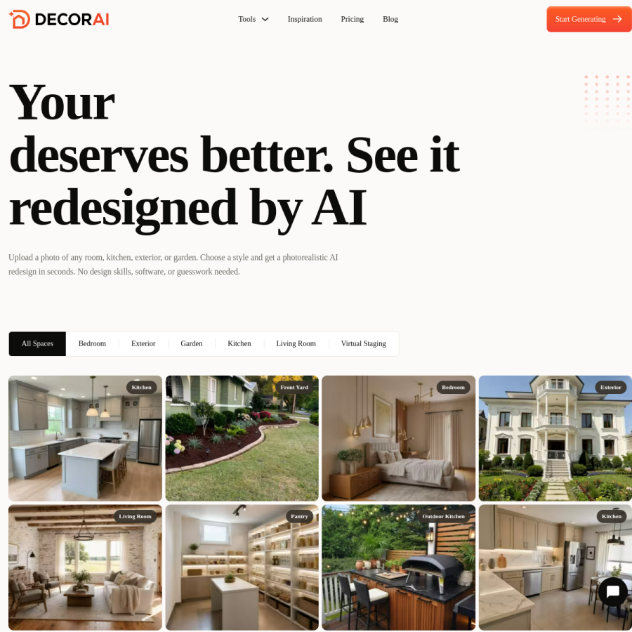 decorai.io homepage screenshot