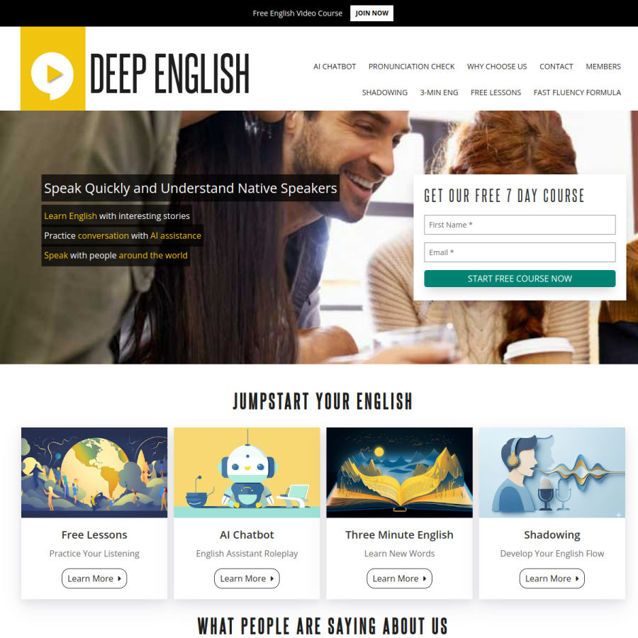 deepenglish.com homepage screenshot