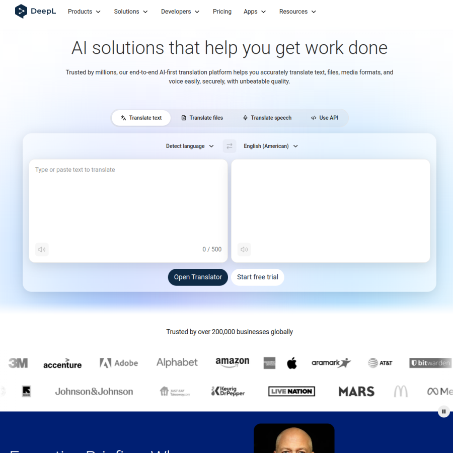 deepl.com homepage screenshot