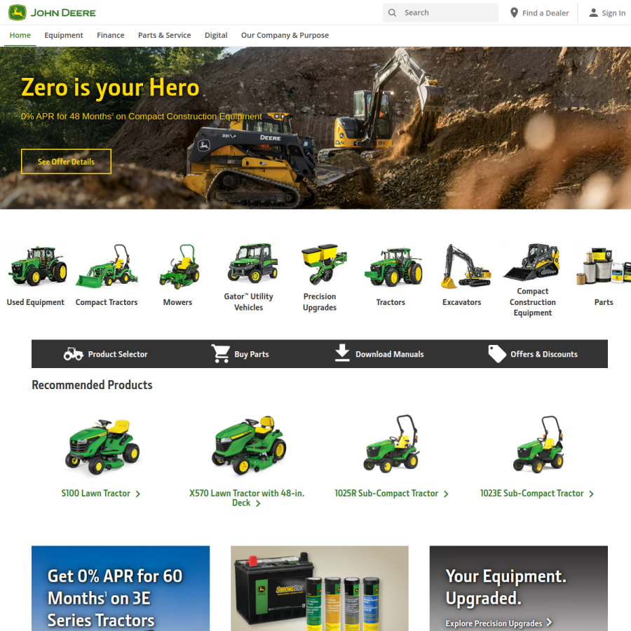 deere.com homepage screenshot