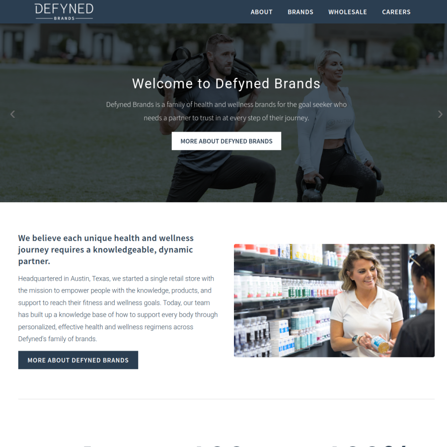 defynedbrands.com homepage screenshot
