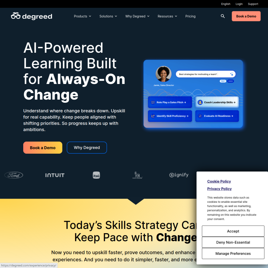 degreed.com homepage screenshot