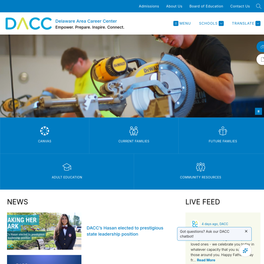 delawareareacc.org homepage screenshot
